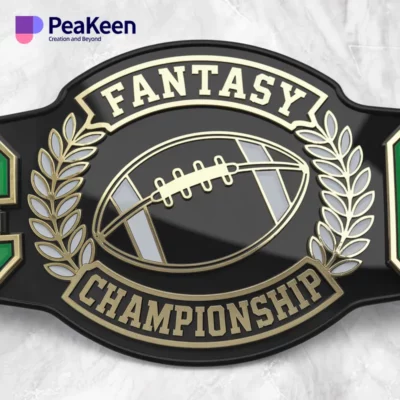 A fantasy football championship belt displayed prominently against a clean white background.