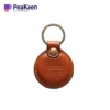 leather airtag with text custom logo