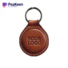 leather airtag with text custom logo