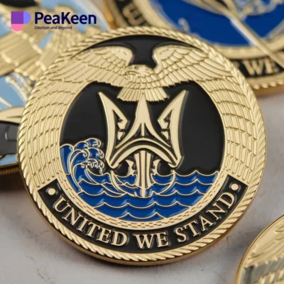 A US Navy SEAL challenge coin featuring the USMC emblem, symbolizing honor and service in the military.