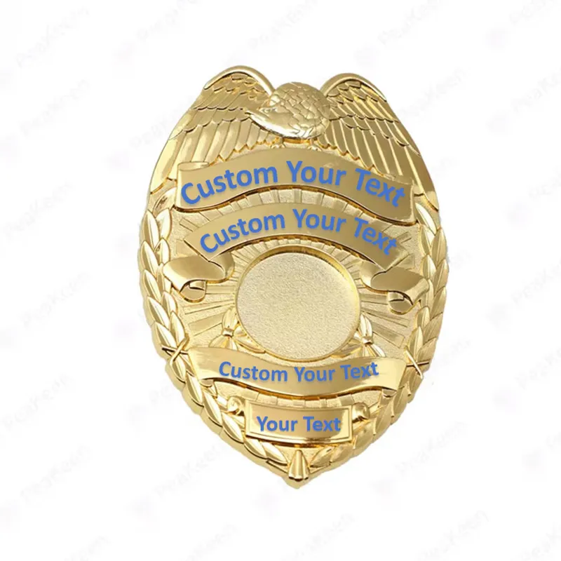 blank police badge with text custom text