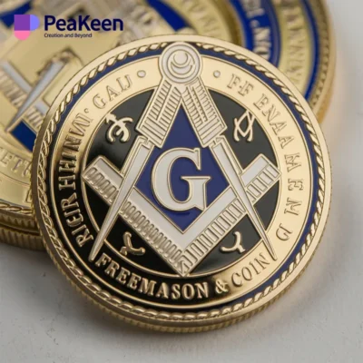 Freemason coin adorned with the Masonic symbol, symbolizing the rich history and values of the Masonic community.