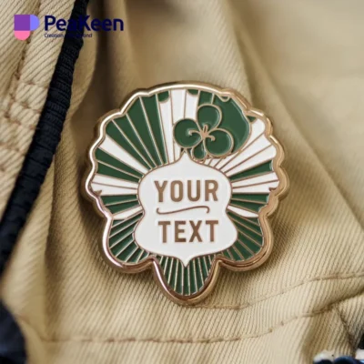 Enamel pin featuring a custom logo, ideal for Girl Scout badges, highlighting creativity and individuality.