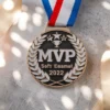 2022 MVP medal made of soft enamel, showcasing the text "MVP" in a bold design.