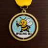 A medal featuring the words "Spelling Bee" prominently displayed on its surface.