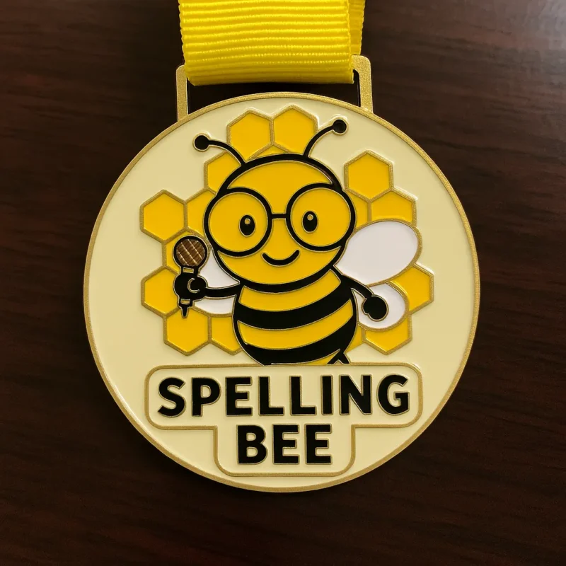 Medal featuring the words "Spelling Bee" prominently displayed on its surface.