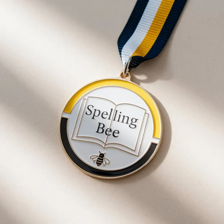 Декоративная медаль с надписью "Spelling Bee", вручаемая за успехи в конкурсах правописания.
