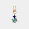 Keychain featuring a blue planet surrounded by stars, designed with an astronaut theme.