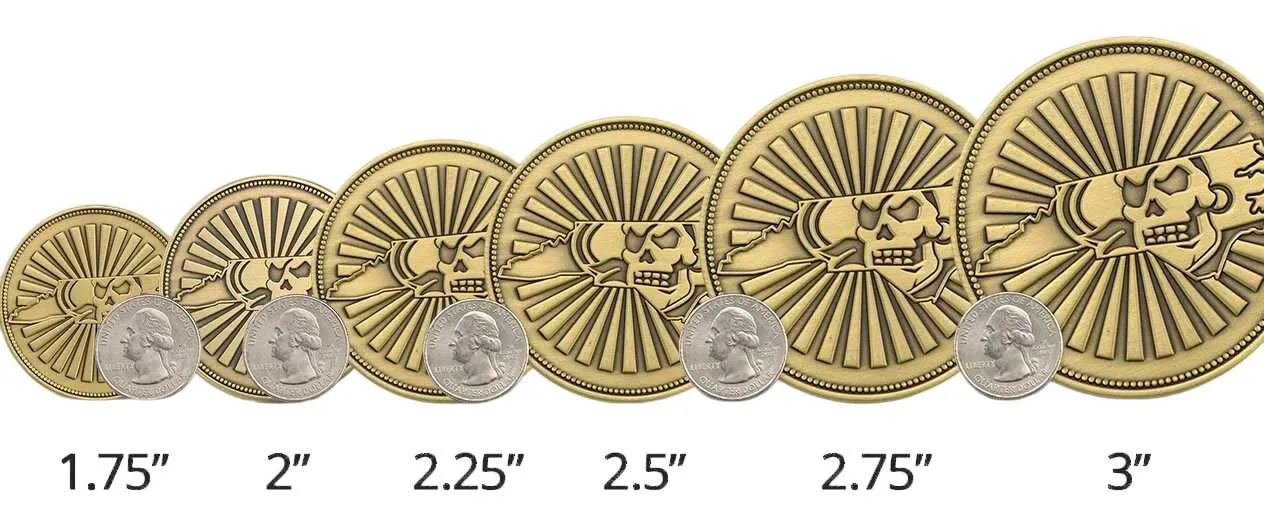 challenge coin sizes