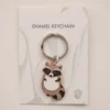 A keychain featuring a cute raccoon design, perfect for animal lovers and adding charm to your keys.