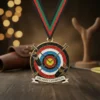 Archery champion medal featuring a target design, symbolizing excellence in archery competition.