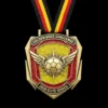 Golden goal challenge medal featuring a glittery soccer design, symbolizing achievement in soccer competitions.