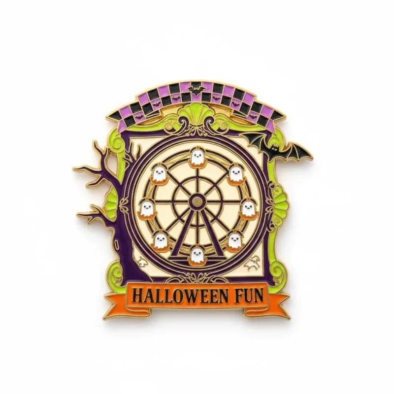 A Halloween-themed medal featuring spooky designs, awarded for completing a sprint event.