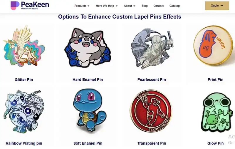Choices for Pins