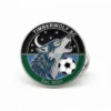 Timberwolfs soccer club badge featuring a wolf emblem, designed for football club pins.