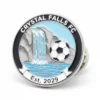 Badge of Crystal Falls FC, showcasing the club's emblem, perfect for football pin enthusiasts.