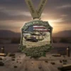 Army marathon finish medal featuring a detailed design and ribbon, symbolizing achievement in the Army run.