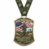 Marine Corps Marathon medal featuring an eagle, globe, and anchor design, symbolizing achievement in the race.