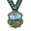 Medal inscribed with "honor, duty & country." awarded at the Marine Corps Marathon.