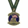 Marine Corps Marathon medal featuring an eagle, globe, and anchor design, symbolizing achievement in the race.