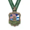 Medal featuring the words "American Flag," awarded for the Marine Corps Marathon.