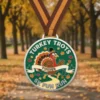 5K medal inscribed with "Turkey Trots," celebrating a running event.