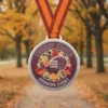 Medal featuring "Turkey Thanksgiving Running Event" text, celebrating a fun Turkey Trot race.