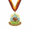 Medal displaying "Turkey Trotters Run It Out," celebrating participants of a Turkey Trot fun run.