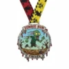Medal featuring the words "Zombie Run Finisher" prominently displayed on its surface.