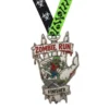 Medal featuring the words "Zombie Run Finisher" prominently displayed on its surface.