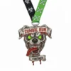 Zombie Run finisher medal featuring a spooky design with a zombie and running elements, symbolizing achievement in the race.