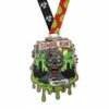 Medal featuring the words "Zombie Run Finisher" prominently displayed on its surface.