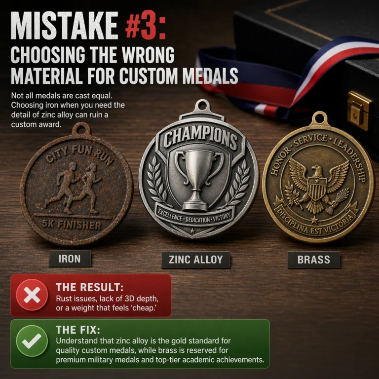 Mistake #3 Choosing the Wrong Material for Custom Medals