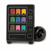 Black Nickel Vending Machine Pin soft enamel pin with raised metal outlines, flat enamel color sections, connected badge details, and a butterfly clutch on a white background.