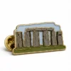 Classic Stonehenge Pin soft enamel pin with raised metal outlines, flat enamel color sections, connected badge details, and a butterfly clutch on a white background.